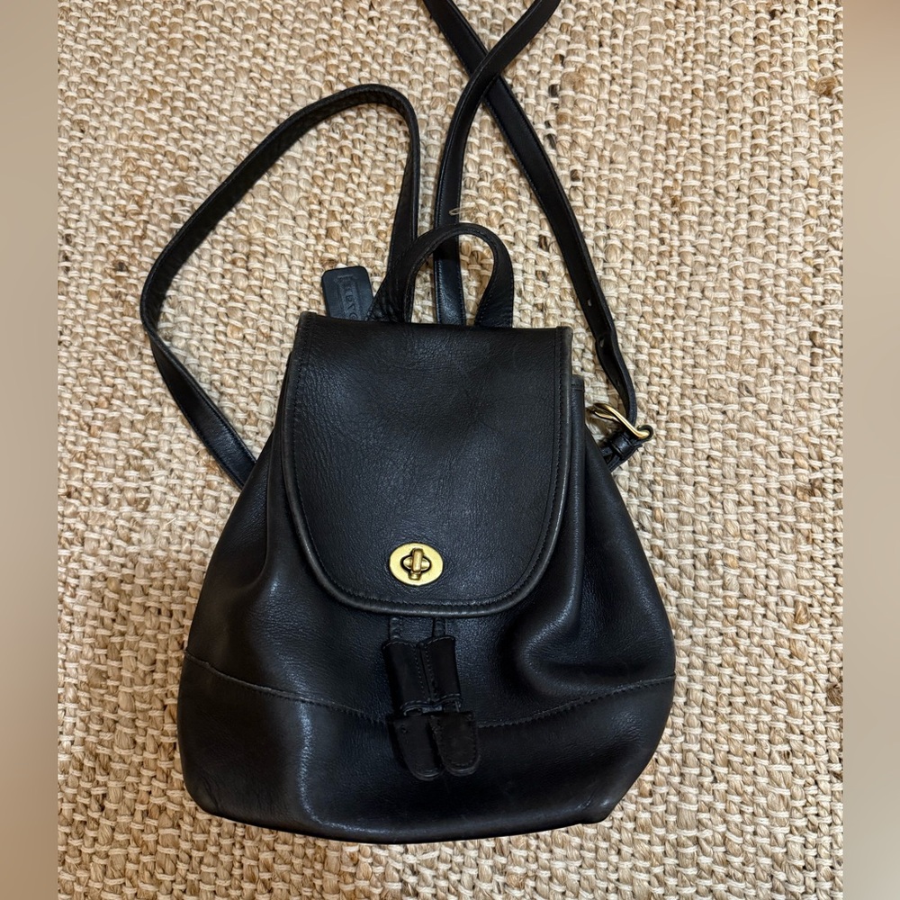 vintage coach mini backpack in black